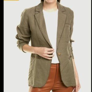 NEW Linen Michael Stars Olive Blazer Aesthetic Deconstructed Suiting